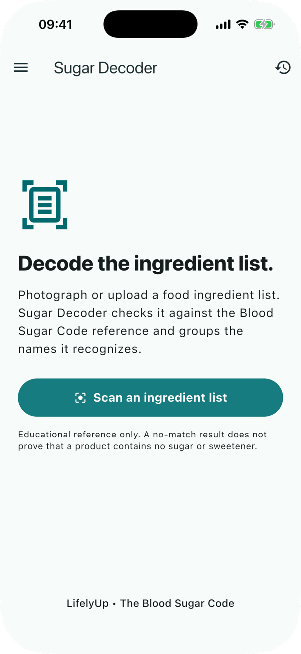 Sugar Decoder: Start a scan in one tap